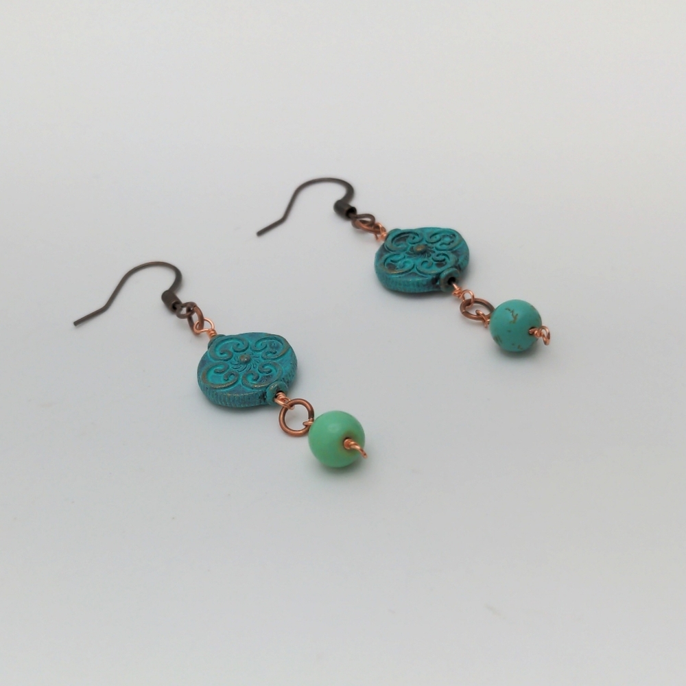 Handmade Turquoise Dangle Earrings